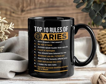 Widder Horoskop Fakten Tasse, Sternzeichen Astrologie Zeichen Kaffeetasse, lustiges Geburtstag Weihnachtsgeschenk für Widder Geboren März 21 - April 19