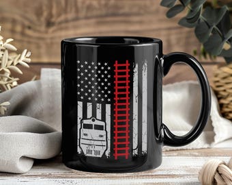 Zugbecher Geschenk, Vintage Lokomotive Kaffeetasse für Zugliebhaber, Eisenbahningenieur Becher, Zugliebhaber Geschenkidee, klassische Lokomotivzugbecher