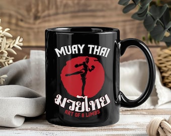 Mug Muay Thai cadeau, tasse à café Tiger Muay Thai, tasse de combattant de boxe thaï, idée cadeau amateur de muay thaï, tasse d'entraînement de kickboxing pour combattants