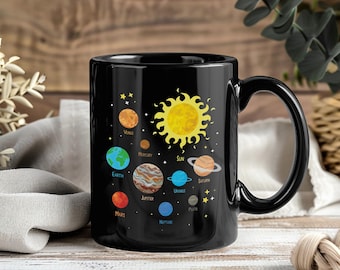 Tazza del sistema solare, tazza da caffè con pianeta e spazio, regalo per gli amanti dell'astronomia, regalo per insegnanti di scienze, decorazione planetaria dell'universo cosmico