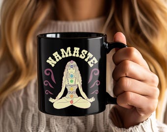 Yoga Liebhaber Becher, Lustige Meditation Kaffeetasse, Namaste Yoga Geschenk Tassen, Achtsamkeit Trinkgefäß, Yoga Lehrer Geburtstagsgeschenk für Frauen