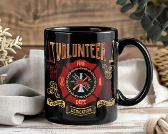 Tazza pompiere volontario, tazza da caffè pompiere, regalo vigili del fuoco, tazza di supporto pompiere, tazza regalo pompiere, tazze primo soccorritore