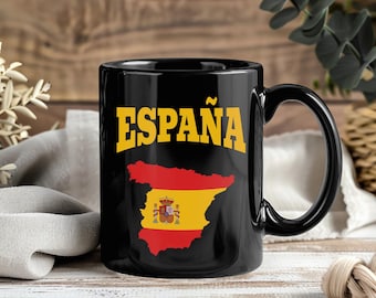 Spain Map Mug – Coffee Cup Tea Mugs with Spanish Flag España Design Gift for Spain Lovers Travel Souvenir Sport Events Men Women Kids Mugs