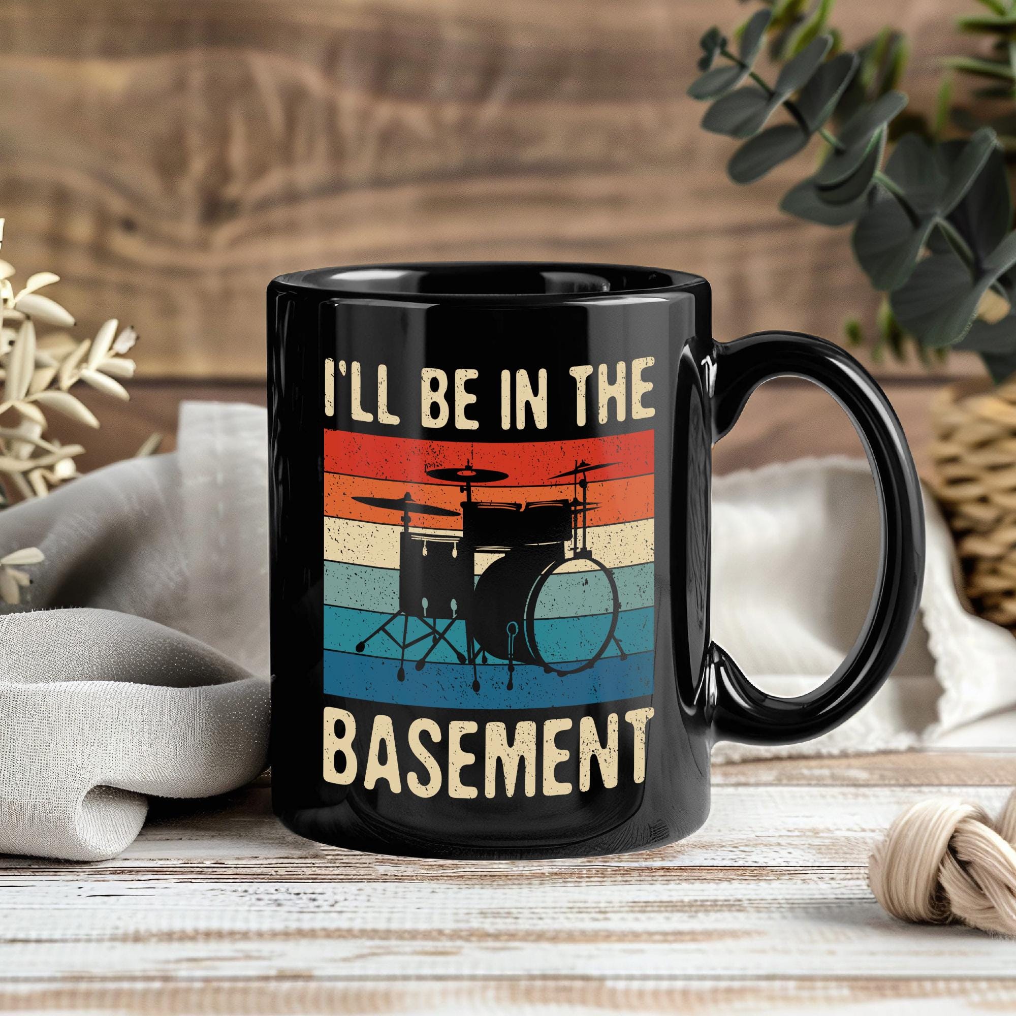 Basement Drummer Mug – Rock Music Coffee Cup Tea Mugs for Drum Kit