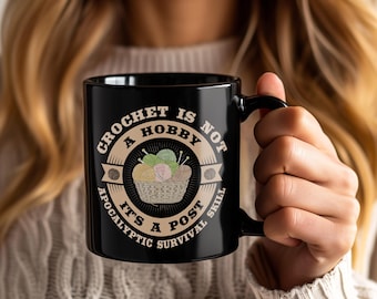 Tasse au crochet - Tasse à café Tasses à thé pour les tricoteuses et les crocheteuses Amateurs de laine, cadeau amusant au crochet Loisirs créatifs, cadeau pour tricoter et crocheter
