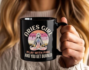 Aries Girl Horoscope Zodiac Sign Mug, Funny Astrology Facts Gift For Aries Born March 21 - April 19, Birthday Present Mom Dad