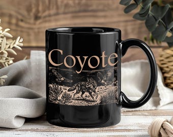 Coyote Wild Animal South West Cactus Mug Desert Wildlife Coffee Cup Western Nature Outdoor Ceramic Gift