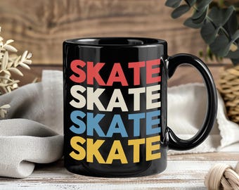Tasse de patins à roulettes rétro vintage cadeau de patinage cadeau derby oeuvre d'art unisexe Style cool patineur tasse à café cadeau unique de patins à roulettes