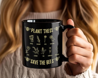 Kubek "Save These Save The Bees", prezent dla miłośnika pszczół w stylu vintage, kubek na kawę dla pszczelarza, uroczy kubek z pszczołami dla miłośników natury, pomysł na prezent dla pszczelarza