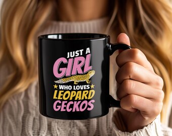Taza "Solo una chica que ama a los geckos leopardo", Taza de café para amantes de los geckos, Regalo divertido para amantes de los reptiles y la fauna del zoológico