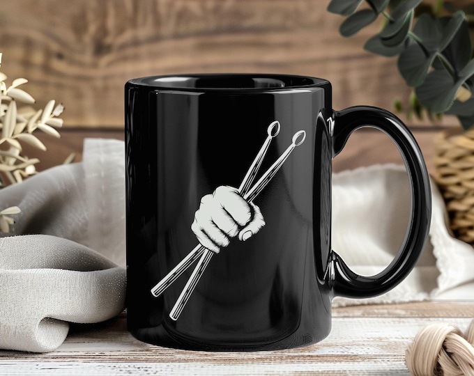 Drummer Mug Drum Stick Gifts Coffee Cup Music Lover Band Member Drumming Funny Musician Birthday Christmas Present Drum Fan