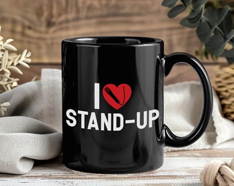 Stand-Up Comedy Mug Funny Comedian Humor Coffee Cup Joke Lover Laughing Design Entertainer Gift Unique Stage Vibes Performance Art Accent
