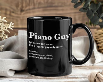 Piano Guy Definition Mug Funny Pianist Gift Musical Player Coffee Cup Birthday Christmas Piano Lover Music Teacher Present