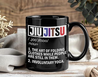 Jiu Jitsu Funny Definition Mug BJJ MMA Grappler Martial Arts Humor Fighter Gift Gym Training Coffee Cup Combat Sports Novelty Drinkware