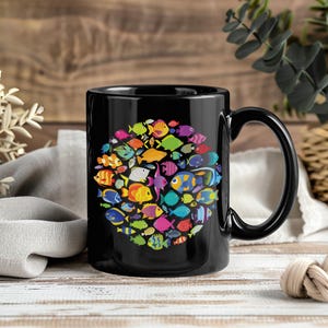 Fishkeeping Mug – Cute Coffee Cup Tea Mugs for Aquarium Lovers Aquarists Gift Fish Keeping Hobby Present Tank Life for Fish Keeper Fans Mugs
