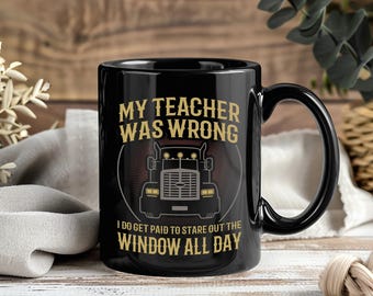 Truck Driver Mug Vintage Trucker Gift Funny Trucking Coffee Cup Trucker Birthday Present Semi Truck Driver Mugs for Men Women X