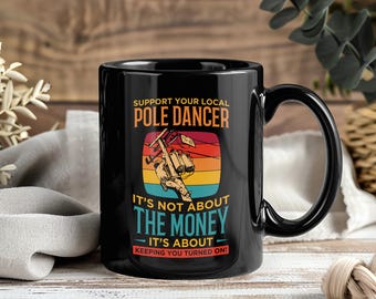 Steun je mok paaldanseres, grappige koffiekopje lijnwachter, cadeau elektricien, cadeau kabelwerker, vaderdag of opa verjaardag