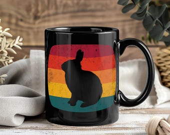 Rabbits Vintage Mug, Cute Bunny Coffee Cup, Funny Rabbit Lover Gift, Bunny Owner Mug, Kids Adults Children Animal Pet Mug