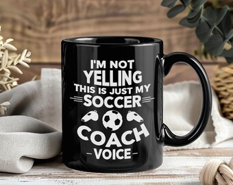 Soccer Coach Mug Funny Football Mentor Coffee Cup Training Field Leader Gift Sport Strategy Design Motivation Teamwork Playbook Accent Style