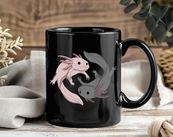 Axolotl Cute Mug, Funny Amphibian Lover Gift, Mexican Salamander Coffee Cup for Girls Boys Teens Axolotl Fans Pet Present