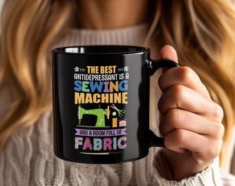 Quilting Sew Funny Mug, Quilt Sewing Machine Coffee Cup, Seamstress Fabric Lover Gift, Quilter Birthday Present, Sewer Humor Mugs