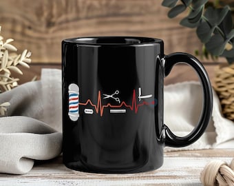 Barber Mug – Vintage Coffee Cup Tea Mugs for Barber Shop Lovers Funny Barber Gift Barber School Haircut Stylist Dad Father’s Day Birthday
