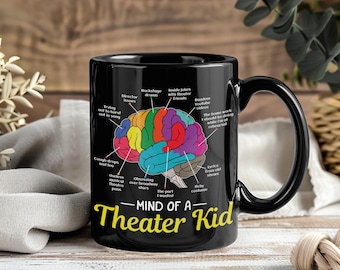 Mind Of Theatre Kid Mug, Musical Drama Actor Actress Coffee Cup, Broadway Play Lover Gift, Acting Coach Present, Performance Mug