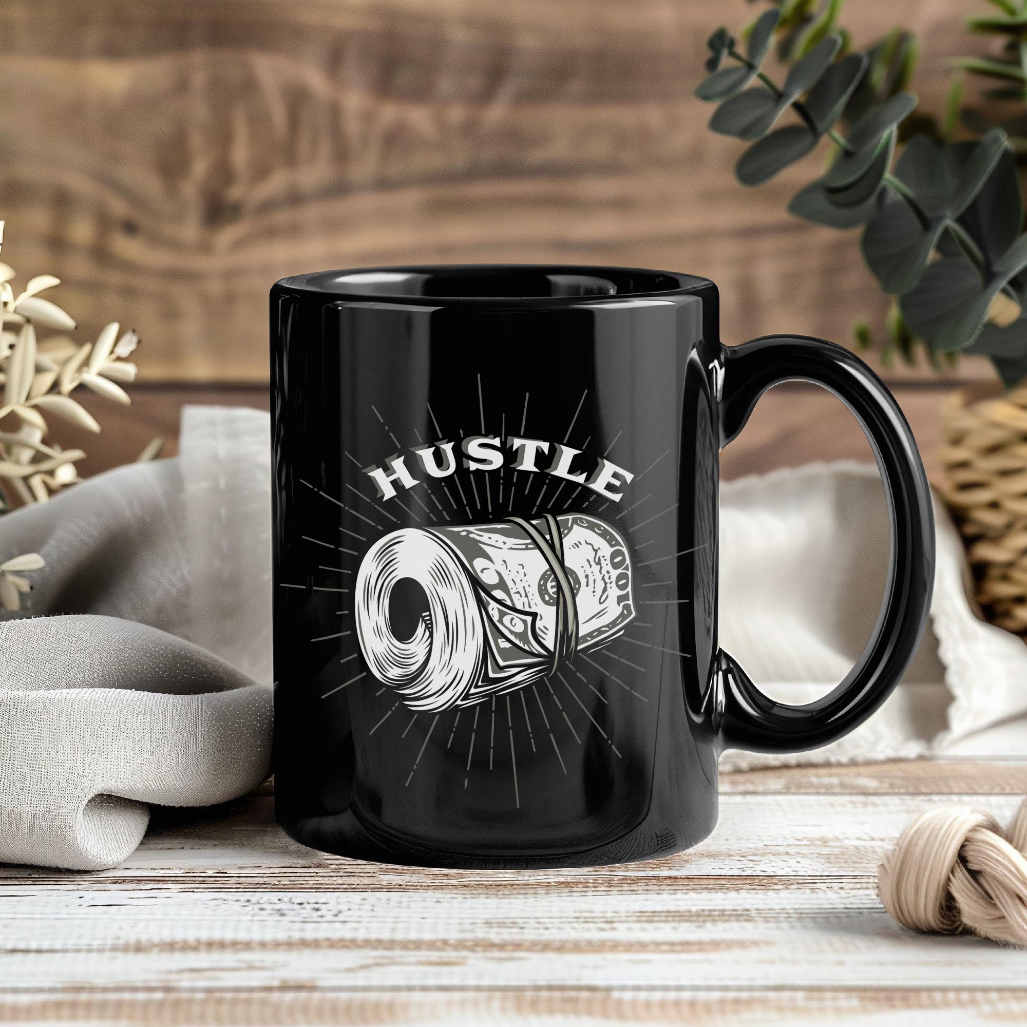 ハッスル百ドル紙幣マグカップ - お金好き、起業家、ビジネスハスラー