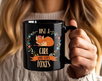 Taza de zorro – Tazas de café y té para amantes de los zorros Lindo y divertido regalo de cumpleaños de zorro Regalo para amantes de los animales Ropa de animales Regalo Tazas