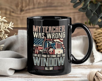 Truck Driver Mug Vintage Trucker Gift Funny Trucking Coffee Cup Trucker Birthday Present Semi Truck Driver Mugs for Men Women X