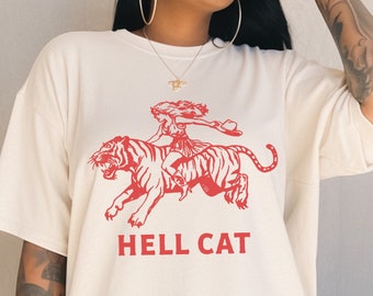 Hellcat Shirt Western Crewneck Midwest Shirt Feminism Shirt Vintage Western Crewneck Cool Moms Club Grl Pwr Yeehaw Shirt Cowboy Like Me