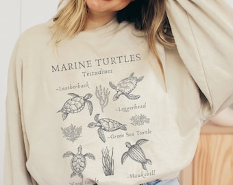 Turtle Sweatshirt Turtle Lover Gift Sea Turtle Gifts Beachy Sweatshirt Marint Biology Gift Sea Turtle Shirt Ocean Sweatshirt Coconut Girl