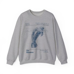 Manatee Sweatshirt Oceancore Manatee Gifts Coconut Girl Nature Stuff Environmental Gifts Marine Biology Manatee Sweater Mermaidcore Gorpcore image 8