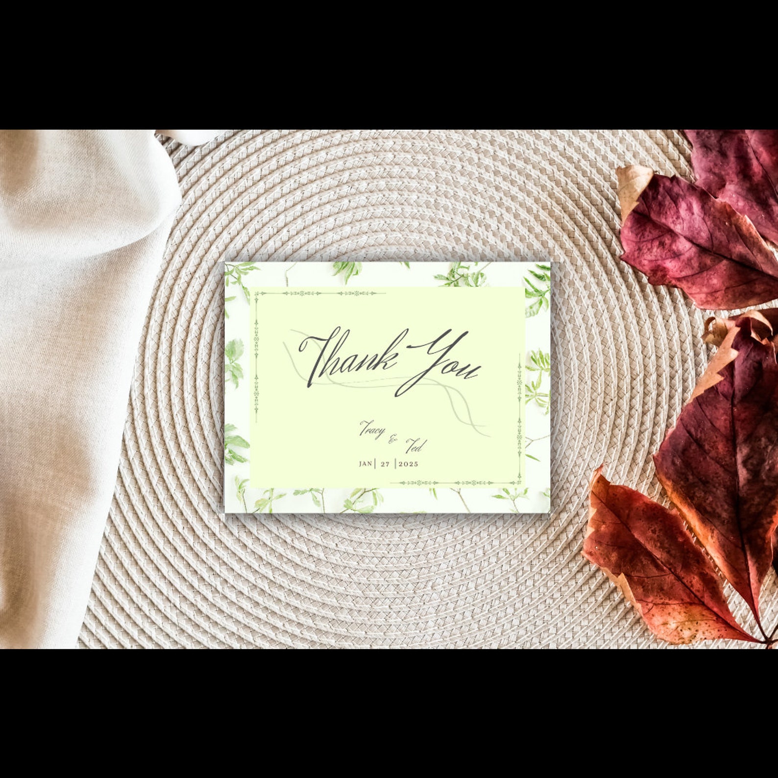 Printable Thank You Notes Template Wedding Thank You Card Etsy