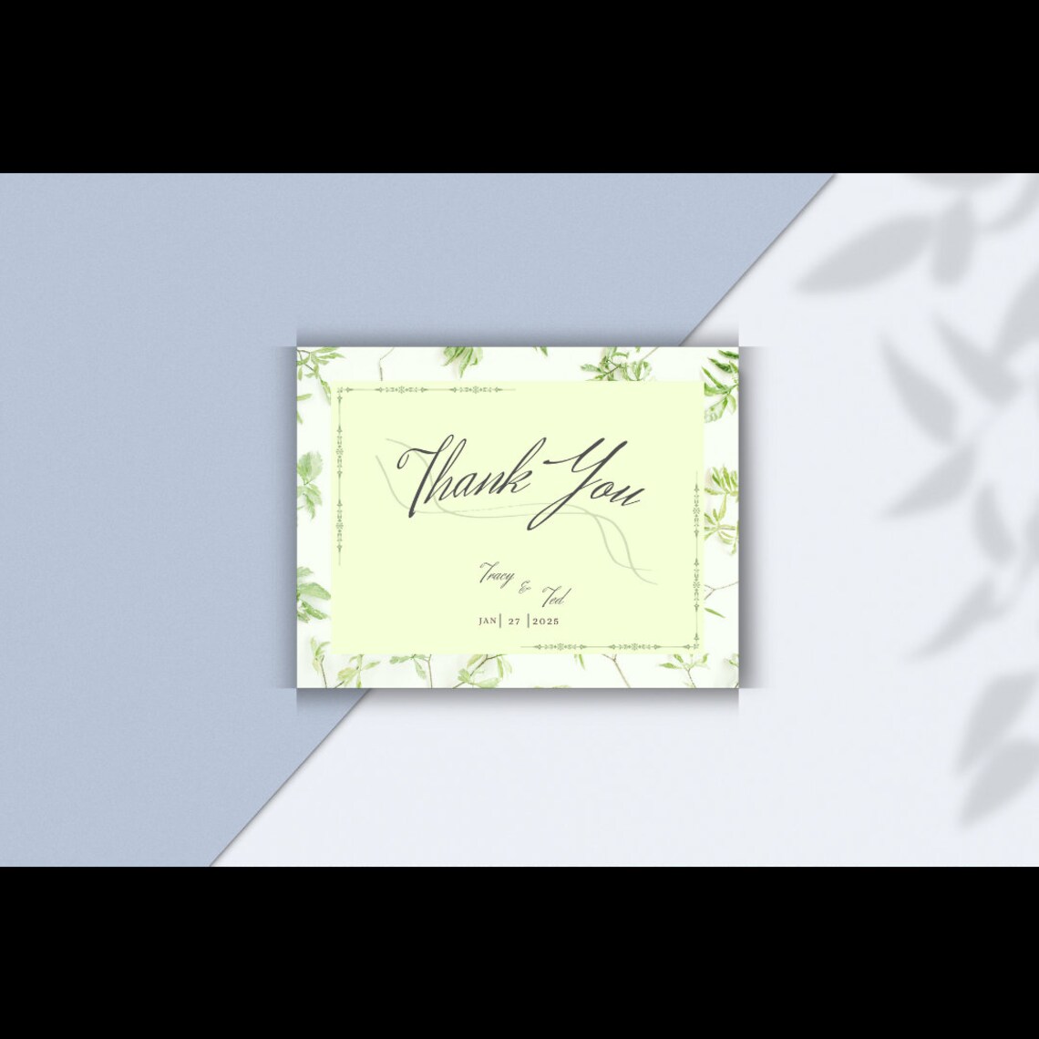 Printable Thank You Notes Template Wedding Thank You Card Etsy
