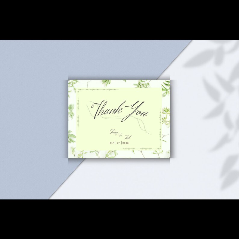 Printable Thank You Notes Template Wedding Thank You Card Etsy