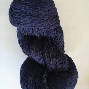 Upcycled yarn/Navy Blue/Cotton Blend/Reclaimed Zero Waste/Ethical Sustainable/ Lace weight/soft yarn/knitting/crochet/weaving/craft project