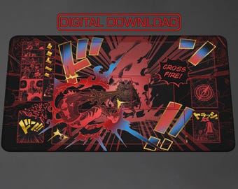 One Piece TCG - Ace Manga - Cross Fire!! - Black Playmat Design by ZD (Digital for Custom Print!!!)