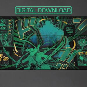 One Piece TCG - Zoro Manga - Dead Man&#39;s Game - Black Playmat Design by ZD (Digital for Custom Print!!!)