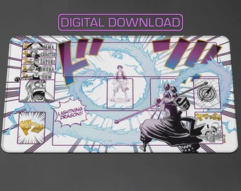 One Piece TCG - Enel Manga - Lightning Dragon!! - Wit speelkleed, ontworpen door ZD (digitaal voor custom print!!!)