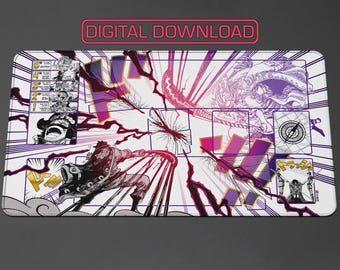 JCC One Piece - Manga Roger - contre Barbe Blanche !!! - Tapis de jeu blanc conçu par ZD (numérique pour une impression personnalisée !!!)