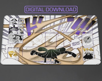 Krokodil Manga - Bodentod!! - Weiß Lila Krabbeldecke Design by ZD (Digital für Custom Print!!!)