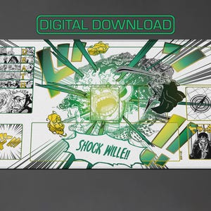 One Piece TCG - Law Manga - Shock Wille - White Playmat Design by ZD (Digital for Custom Print!!!)