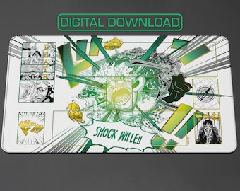 One Piece TCG - Law Manga - Shock Wille - White Playmat Design by ZD (Digital for Custom Print!!!)