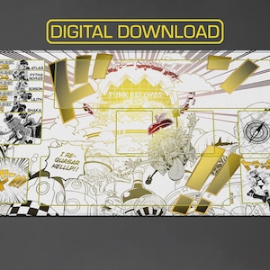 One Piece TCG - Vegapunk Manga - I Requasar Helllp!! - White Playmat Design by ZD (Digital for Custom Print!!!)
