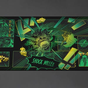 One Piece TCG - Mangá Law - Shock Wille - Design de tapete de jogo preto por ZD (Digital!!!)