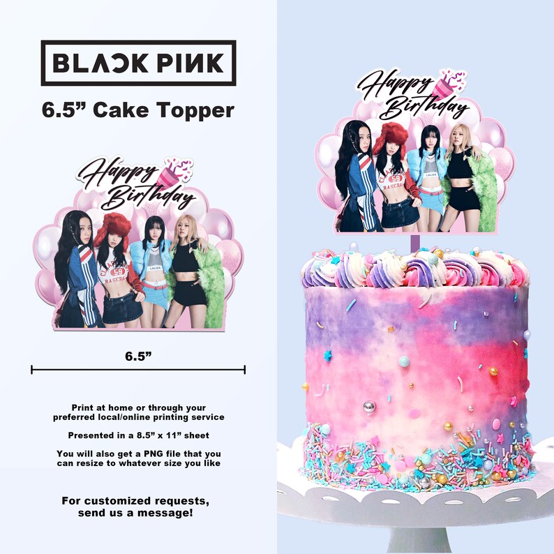 Printable Blackpink Birthday Cake Topper for Blackpink Birthday Party ...