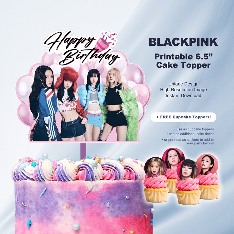 Printable Blackpink Birthday Cake Topper for Blackpink Birthday Party ...
