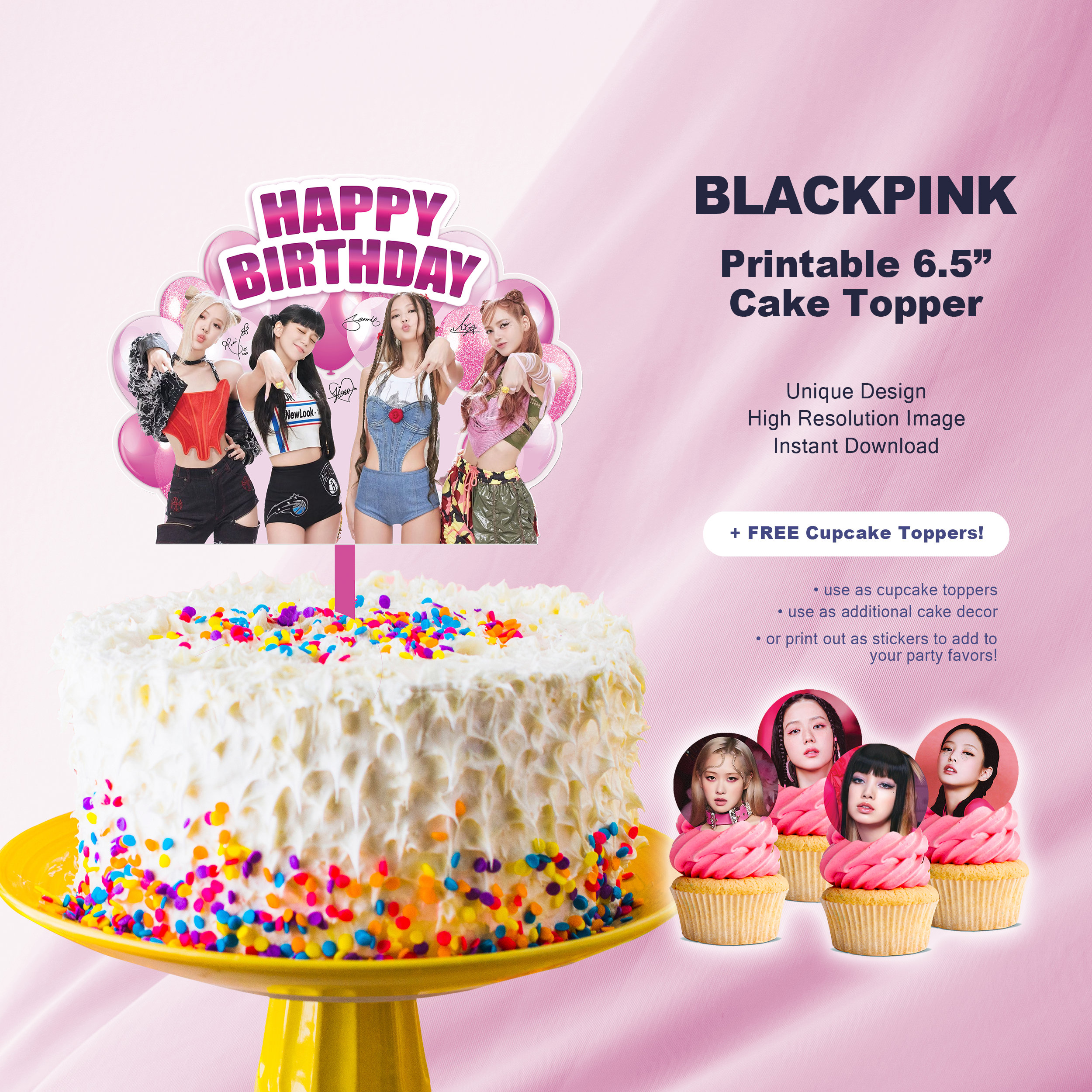 Printable Blackpink Birthday Cake Topper for Blackpink Birthday Party ...