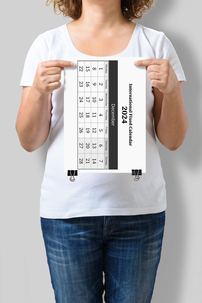 13 Month Calendar 2024 International Fixed Calendar Digital Print